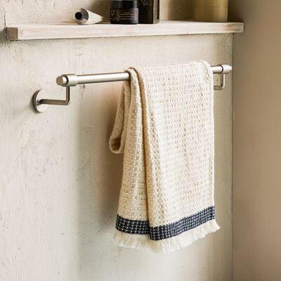 Garden Trading - Novello Brushed Nickel Bathroom Large Metal Towel Rail Bar Holder Silver Pewter Garden Trading - Novello Brushed Nickel Bathroom Large Metal Towel Rail Bar Holder Silver Pewter