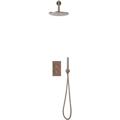 Orbit Core Thermostatic Concealed Mixer Shower with Shower Kit + Fixed Shower Head - Brushed Bronze Orbit Core Thermostatic Concealed Mixer Shower with Shower Kit + Fixed Shower Head - Brushed Bronze