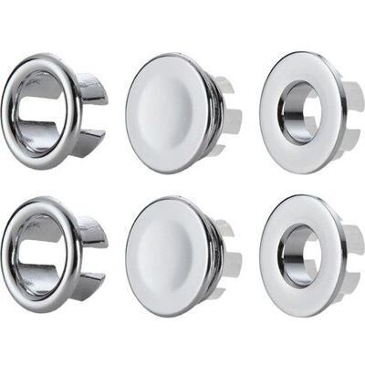 OEM 6-piece Sink Overflow Cover Set, Sink Overflow Ring, Overflow Basin, Round Sink Accessories, Copper Sink Cover, For Bathrooms, Kitchens, And Washbasins OEM 6-piece Sink Overflow Cover Set, Sink Overflow Ring, Overflow Basin, Round Sink Accessories, Copper Sink Cover, For Bathrooms, Kitchens, And Washbasins