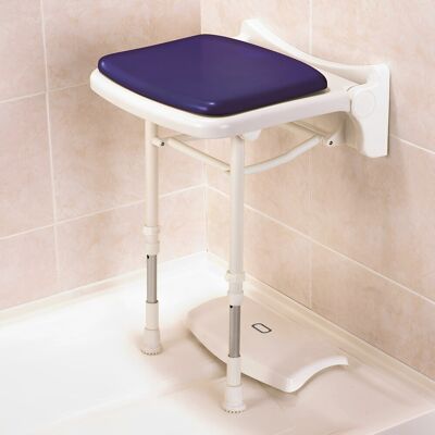 Akw 2000 Series Compact Fold Up Padded Shower Seat Blue Akw 2000 Series Compact Fold Up Padded Shower Seat Blue
