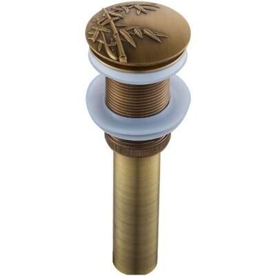 OEM Automatic Push Open Sink Drain Plug For Washbasin, Antique Brass Click-clack Pop-up Waste Plug Without Overflow, Universal Bathroom Accessory Drain System OEM Automatic Push Open Sink Drain Plug For Washbasin, Antique Brass Click-clack Pop-up Waste Plug Without Overflow, Universal Bathroom Accessory Drain System
