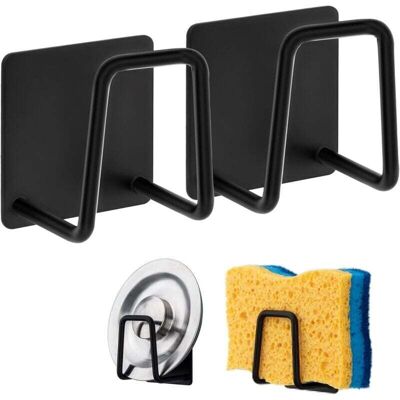 OEM Sponge Holder, Dish Sponge Hook In 304 Stainless Steel, Adhesive - Sink Accessories - Adhesive Hook, Kitchen And Bathroom Storage (2-pack, Black) OEM Sponge Holder, Dish Sponge Hook In 304 Stainless Steel, Adhesive - Sink Accessories - Adhesive Hook, Kitchen And Bathroom Storage (2-pack, Black)