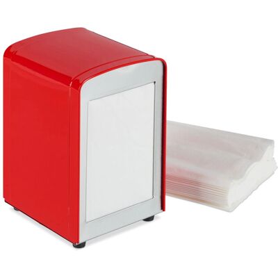 Relaxdays - Retro - Red - Steel - Napkin Holder Relaxdays - Retro - Red - Steel - Napkin Holder