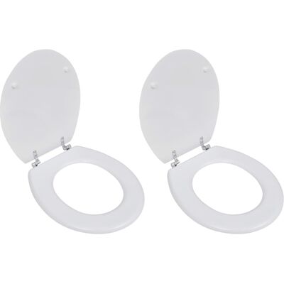 vidaXL 2x Toilet Seats White Bathroom WC Accessory vidaXL 2x Toilet Seats White Bathroom WC Accessory