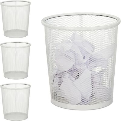 Relaxdays - Set4 - White - 8 L - Wastebasket Relaxdays - Set4 - White - 8 L - Wastebasket