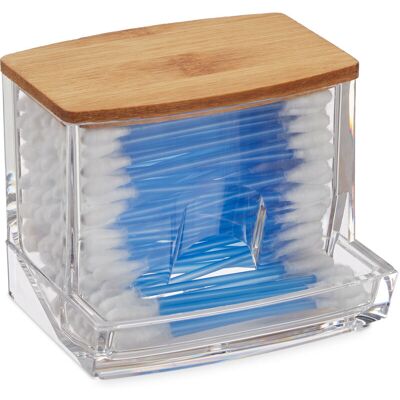 Relaxdays Acrylic Cotton Swab Organizer - Transparent Bathroom Storage Relaxdays Acrylic Cotton Swab Organizer - Transparent Bathroom Storage
