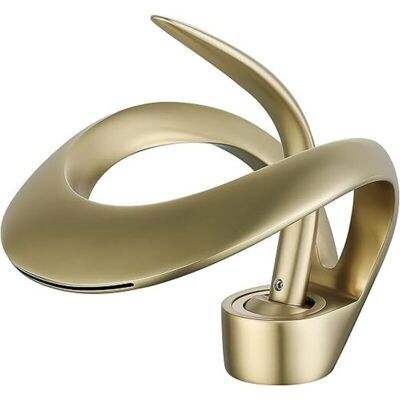 SJQKA Bathroom Faucet, Basin Faucet, Bathroom Mixer Tap with Single Handle Ceramic Valve and Adjustable Cold, Basin Faucet (Gold) SJQKA Bathroom Faucet, Basin Faucet, Bathroom Mixer Tap with Single Handle Ceramic Valve and Adjustable Cold, Basin Faucet (Gold)