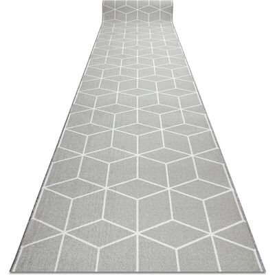 Rugsx - Runner anti-slip cube gum grey 110 cm grey 110x190 cm Rugsx - Runner anti-slip cube gum grey 110 cm grey 110x190 cm