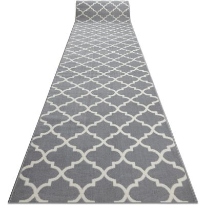Rugsx - Runner bcf morad Trelis Moroccan trellis grey / cream 120 cm grey 120x340 cm Rugsx - Runner bcf morad Trelis Moroccan trellis grey / cream 120 cm grey 120x340 cm