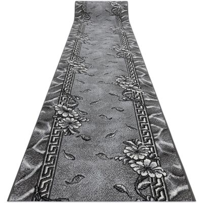 Rugsx MORAD Trio flowers, leaves grey 90x170 cm - Runner Rug Rugsx MORAD Trio flowers, leaves grey 90x170 cm - Runner Rug