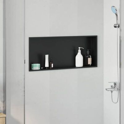 Shower Niche Black 75 x 30 x 9.5 cm Stainless Steel vidaXL Shower Niche Black 75 x 30 x 9.5 cm Stainless Steel vidaXL