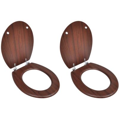vidaXL Toilet Seats with Lid MDF Brown - Toilet Seat vidaXL Toilet Seats with Lid MDF Brown - Toilet Seat