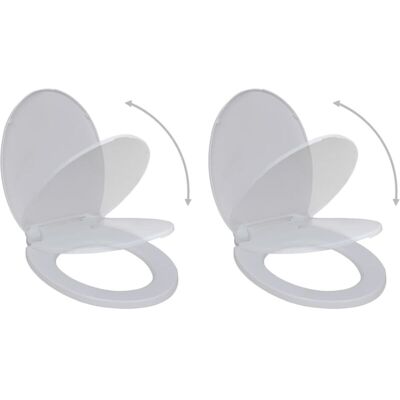 vidaXL Toilet Seats with Soft Close Lids 2 pcs - Toilet Seat vidaXL Toilet Seats with Soft Close Lids 2 pcs - Toilet Seat