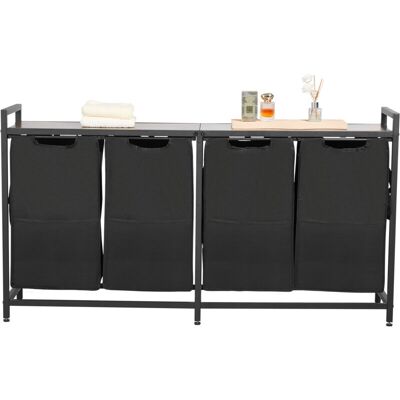 VEVOR 4 Section Laundry Sorter, Large Laundry Hamper with Metal Frame and Wooden Tabletop, Freestanding Storage Organizer Baskets with Pull-Out 600D VEVOR 4 Section Laundry Sorter, Large Laundry Hamper with Metal Frame and Wooden Tabletop, Freestanding Storage Organizer Baskets with Pull-Out 600D