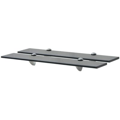 vidaXL Floating Shelves Set 2 Glass 60x20 cm - Floating Shelves vidaXL Floating Shelves Set 2 Glass 60x20 cm - Floating Shelves