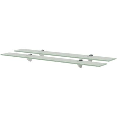 vidaXL Floating Shelves 2 pcs Glass 80x20 cm 8 mm - Floating Shelves vidaXL Floating Shelves 2 pcs Glass 80x20 cm 8 mm - Floating Shelves