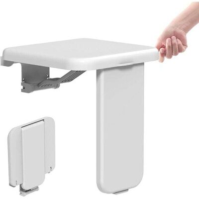 TEHTUY Wall-Mounted Folding Shower Seat, Wall-Mounted Folding Shower Stool, Non-Slip Shower Chair for Disabled and Elderly People (200kg) - White TEHTUY Wall-Mounted Folding Shower Seat, Wall-Mounted Folding Shower Stool, Non-Slip Shower Chair for Disabled and Elderly People (200kg) - White
