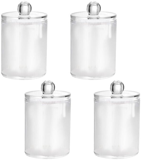 Tlily - 4 Pack Holder Dispenser,10 Oz Clear Plastic Jar Containers for Organizer Storage - Bathroom Accessories