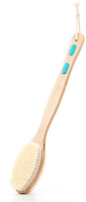LINGHHANG 44×7cm Back Brush Shower Body Brush Exfoliating Bath Brush with Natural Bristles and Soft Nylon Bristles for Wet or Dry Brushing, Wash Your Body