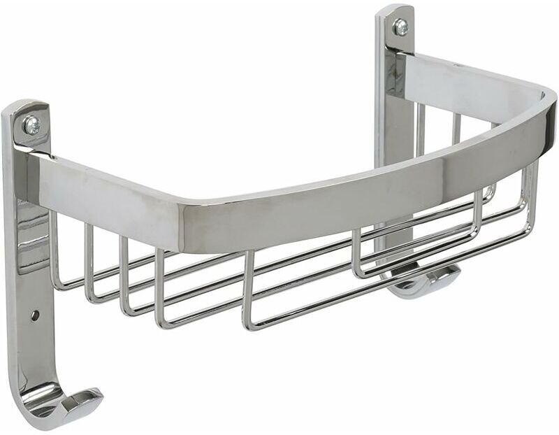 Croydex - Aluminium Large Curved Shower Basket Bathroom Storage Organiser