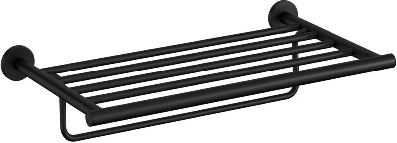 Cosmic - Architect Shelf Towel Rack Matte Black Metal Tray Holder, Wall Mount