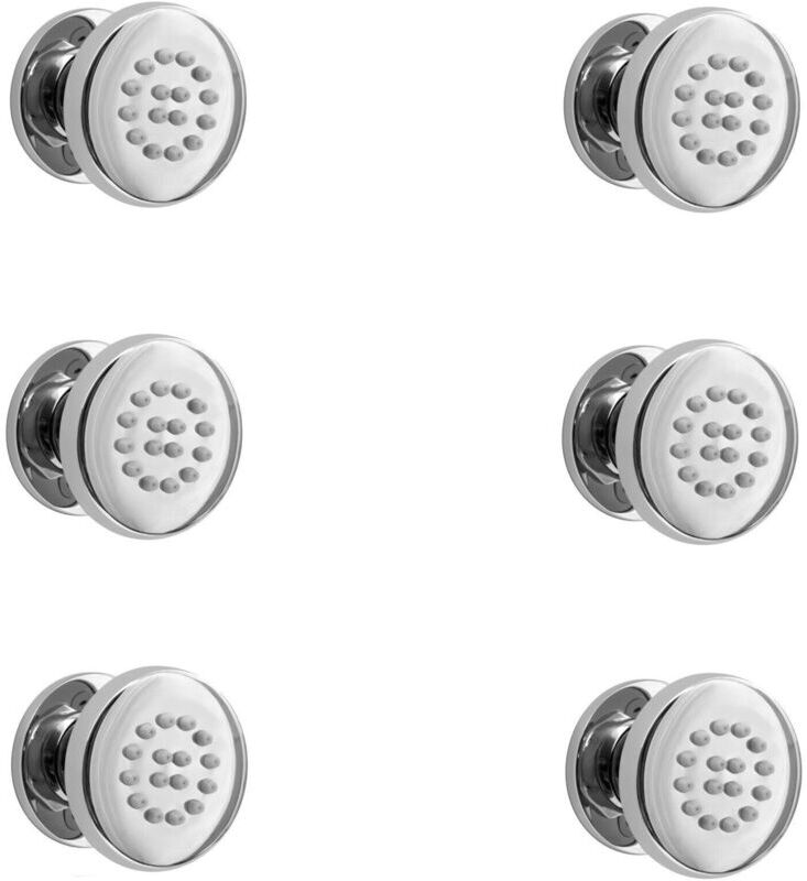 Enki - Shower Jet Round Body Massager 6-Pack Rubber Nozzle Chrome