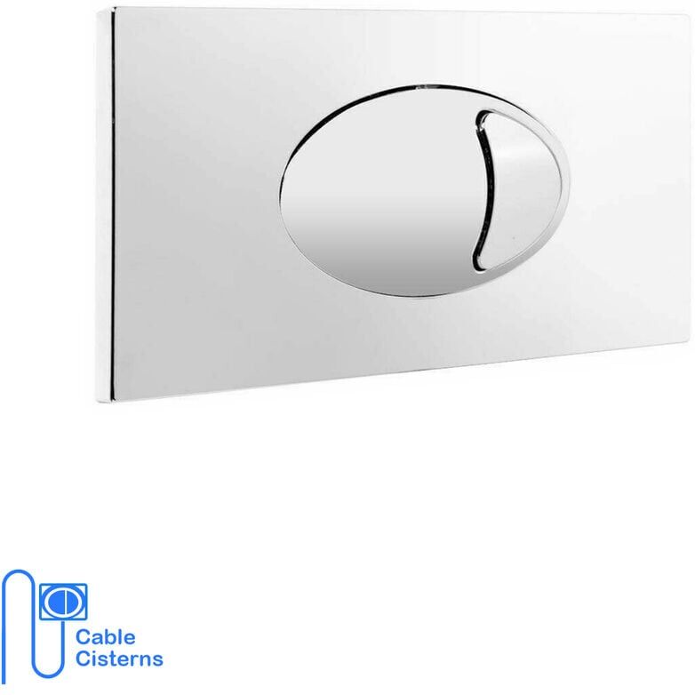 GRAVAHAUS Chrome Dual Flush Plate Push Button for Cable Operated Concealed Cisterns Replacement
