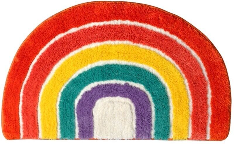 SOLLBRY 1pc Carpet Rug Bathroom Mat Children's Mat Absorbent Floor Mat Rainbow Floor Mat Floor Mat Semi-circular Floor Mat Home Non-slip Mat Absorb Water