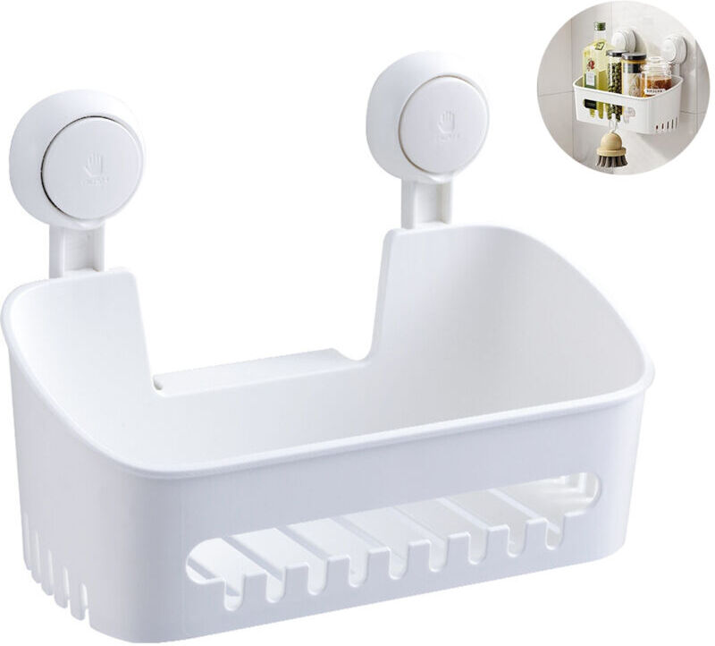 CSPARKV Suction Cup Shower Caddy & Soap Dish & Toothbrush Holder Set No Drilling Removable Shower Holder Waterproof Suction Shower Basket Storage Organizer