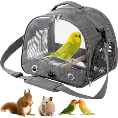 SIOKS Bird Carrier Bag, Foldable Travel Cage, Bird Carrier Backpack, Rucksack Für Vögel Mit Holzstab (grey) SIOKS Bird Carrier Bag, Foldable Travel Cage, Bird Carrier Backpack, Rucksack Für Vögel Mit Holzstab (grey)