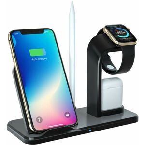 Groofoo - Wireless Charger, 3 in 1 10W Qi Fast Wireless Charging Station Compatible with Apple Watch Series 1/2/3/4/5 and iPhone11/11 Pro/11 Pro