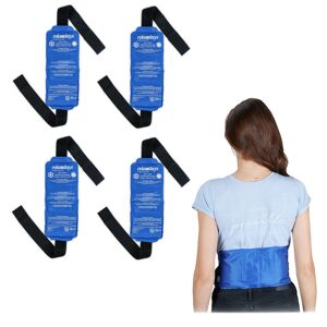 Relaxdays - Hot and Cold Gel Pack, Back Strap, Set of 4, Warm Compress, Cooling Pad, First Aid, Injury & Pain Relief, Blue