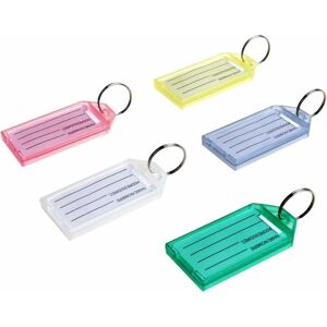 TINOR 40Pcs Tag Key Ring, Colored Key Ring, Plastic Tag Key Ring with Split Ring Key Ring, Assorted Colors