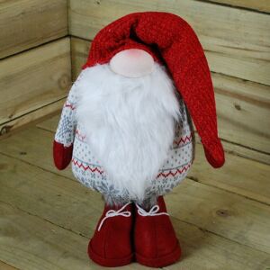 Samuel Alexander - 70cm Christmas Knitted Standing Gonk - With Beard, Red Shoes, Hat And Gloves