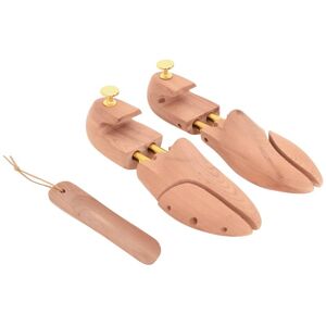 Shoe Stretcher with Shoe Horn eu 36-37 Solid Wood Cedar Vidaxl Brown