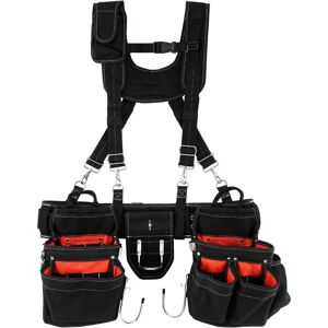 VEVOR Tool Belt with Suspenders, 34 Pockets, 29-54 inches Adjustable Waist Size, Tool Belts for Men, 1250D Nylon Heavy Duty Carpenter Tool Pouch for