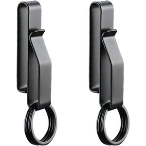 ZVD 2pcs Key Clip, Tactical Keychain with 4pcs Rings, Stainless Steel for Men's Belt Safety Carabiner Belt Quick Release Keychain