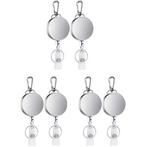 TLILY 6 Pieces Retractable Keychain id Badge Lanyard Name Tag Card Holder Recoil Reel Belt Clip