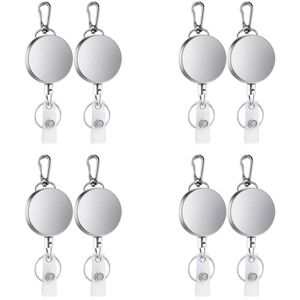 TLILY 8Pcs Retractable Keychain id Badge Lanyard Name Tag Card Holder Recoil Reel Belt Clip