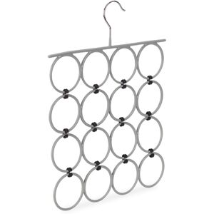 Set of 3 Relaxdays Scarf Hanger, Folding Holder for Ties & Belts, 16 Rings, Compact Closet Organiser, Grey Set of 3 Relaxdays Scarf Hanger, Folding Holder for Ties & Belts, 16 Rings, Compact Closet Organiser, Grey