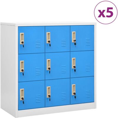 Vidaxl - Locker Cabinets 5 pcs Light Grey and Blue 90x45x92.5 cm Steel Vidaxl - Locker Cabinets 5 pcs Light Grey and Blue 90x45x92.5 cm Steel