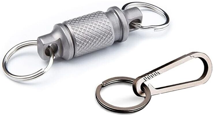 TLILY Titanium Quick Release Keychain,Detachable Key Ring Pull Apart Keychain,Key Holder Accessory 360-Degree Rotation