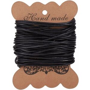 Rhafayre - 10m Cowhide Leather Cord for diy Jewelry and Necklace and Bracelet Making, Black, 2mm