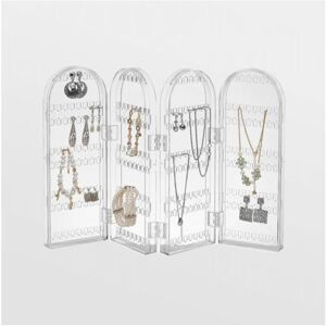 Jewellery Organiser Acrylic Foldable Necklace Hanger Clear Transparent Jewellery Display Stand Ring Holder Stores 260 Earrings - Btfy