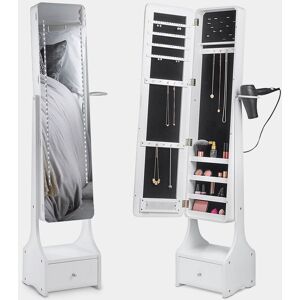 Btfy - Storage Mirror, Full Length Freestanding Armoire, Tilting Jewellery Cabinet & Floor Mirror for Earrings, Rings & Necklaces - Jewellery Storage