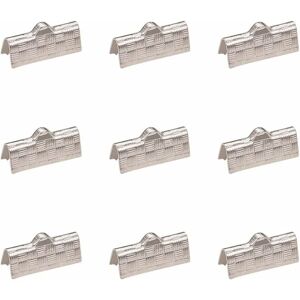 DENUOTOP 100 Pcs Ribbon End Clasp 304 Stainless Steel Jewelry Clasp Leather Cord End Accessory for Jewelry Making Necklace Bracelet 6.5x15x7mm Hole
