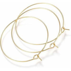 DENUOTOP 100pcs 316L Stainless Steel Hoops Earring Findings Gold Golden Glass Charms Findings o Pattern Hoops Earrings for Earring Jewelry Making 35x0.8mm