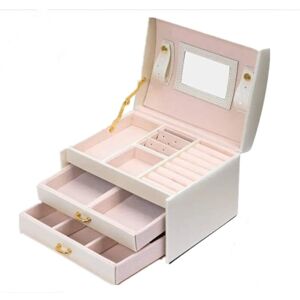 Rhafayre - Jewelery Box, Jewelery Organizer with 2 Drawers, Lockable Jewelery Chest with Mirror, Portable Travel Box, Velvet Lining, Gift Idea,