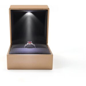 Led Illuminated Jewelry Box for Rings, Jewelry Storage Box, Proposal and Engagement Ring Box, Gold - Rhafayre