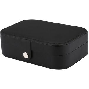 Jewelry Box for Women, Small Portable Pu Leather Jewelry Box for Necklaces, Bracelets, Rings and Earrings, Black - Rhafayre